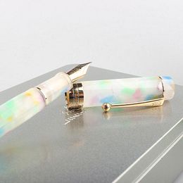 Pens Jinhao 100 Resin Fountain Pen Centennial Iridum F/M/Bent Nib with Converter Golden Clip Business Office Writing Pen