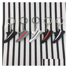 Keychains Lanyards Five Colours Pvc Rubber Sport Shoes Keyrings Basketball Fans High-Grade Simation Key Chain For Uni Car Bag Drop Dhtmi