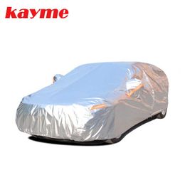 Car Covers Kayme aluminium Waterproof covers super sun protection dust Rain car cover full universal auto suv protective for vw toyotaHKD230628