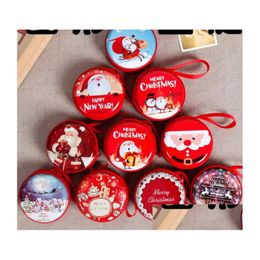 Party Favour Christmas Coin Purse Mini Wallet Portable Candy Pouch Bag Xmas Gift Zipper Carrying Case For Coins Cash Headset Colorf R Dhliu