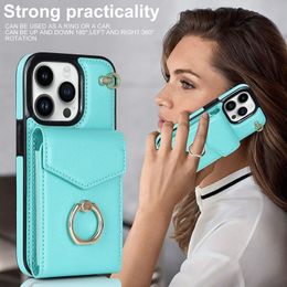 Multi Card Bag Leather Wallet Case For iPhone 14 Pro Max 13 12 11 SE X XR XS Max 8 7 Plus RFID Ring Holder Stand Cover