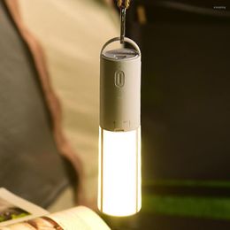 Portable Lanterns Folding Hanging Light USB Rechargeable Tent Outdoor Camping Dimming Lighting Student Dormitory Lantern