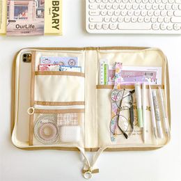 Bags MINKYS Kawaii Foldable Storage Bag Pencil Notebooks Memo Pads Pens Storage Bag School Office Stationery