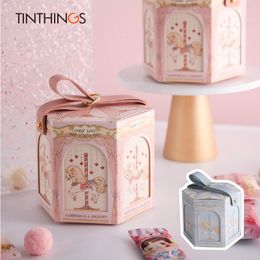Gift Wrap 1020PCS Carousel Shape Candy Gift Boxes Kids Birthday Wedding Party Baby Shower Gifts For Guests Decoration Gift Bag Packaging 230627