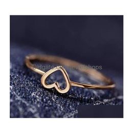 Band Rings Simple Heart For Women Couple Promise Infinity Eternity Love Jewelry 2 Colors Drop Delivery Ring Dh5Cw