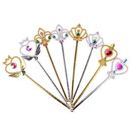 Party Decoration Childrens Love Fairy Rod Crown Stick Electroplating Magic Angel Plastic Performance Show Prop Toy Wand Drop Deliver Dhmsj