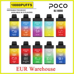 POCO BL 10000 puffs Electronic Cigarette Disposable vape with rechargeable e cig battery and 20ml cartridge pod Germany warehouse 15 Flavours