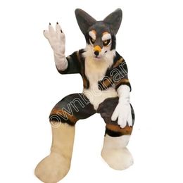 Mid-length Fur Husky Fox Mascot Costume Walking Halloween Christmas Large Event Set Party