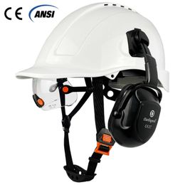 Tactical Helmets CE Safety Helmet With Visor Earmuffs Breathable ABS Industrial Head Protection Lightweight Construction Hard Hat ANSI Work CapHKD230628