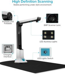 Presenter Portable Document Scanner A4 10 Mega Pixel Book Scanner Documents Camera A4 Paper Files High Definition escaner Documentos A3