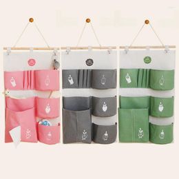 Storage Bags 4 Colours Cotton Linen Bag For Sundries Waterproof Hanging Wall Pouch Makeup Organiser Cosmetic Organizador