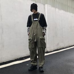 Men's Jeans Men Denim Overalls Loose Baggy Street Hip Hop Japanese Style MultiPocket Streetwear Work Trousers Cargo Jumpsuit 230628