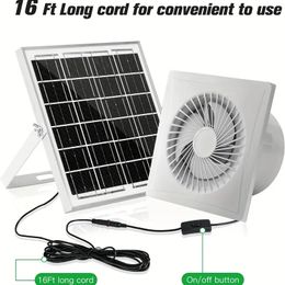 1pc, 20W Solar Power Bathroom Exhaust Fan, 8 Inch Extractor Fan Garage Ventilation Fan, For Home Kitchen Bedroom Office Ceiling & Wall Mount