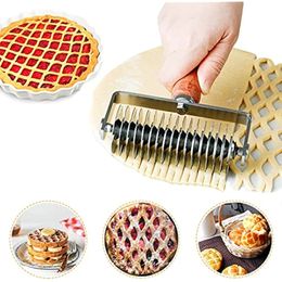 Baking Pastry Tools Stainless Steel Lattice Cutter Dough Hob Cookie Pizza Bread Crust Belt 230627