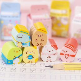 Eraser 48 pcs/lot Sumikko Gurashi Sliced Eraser Cute Writing Drawing Rubber Pencil Erasers Stationery For Kids Gifts school Suppies