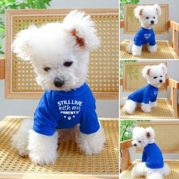Dog Apparel Pet T-Shirt Clothes Summer Supply Fun English Letter Stylish Soft Comfortable Breathable Round Neck Short Sleeve Spring