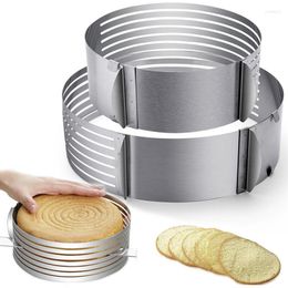 Baking Moulds Adjustable Layer Cake Slicer Kit Mousse Stainless Steel Mould Slicing Setting Ring DIY Bakeware Tools Tool