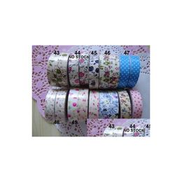 2016 Adhesive Tapes Flower Fabric Diy Tape Lovely Self-Adhesive Washi Masking Cloth Self-Adhesivetape Kd1 Drop Delivery Office School Bus Dhda8