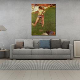 Modern Landscape Canvas Wall Art Breton Boys Wrestling Paul Gauguin Paintings Handmade High Quality