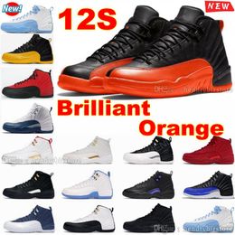 With Box 12S Briliant Orange Eastside Golf Muslin Basketball Shoes 12 Playoff Hyper Royal Sneakers University Blue Gold Driftwood Laser Metallic Royalty Trainers