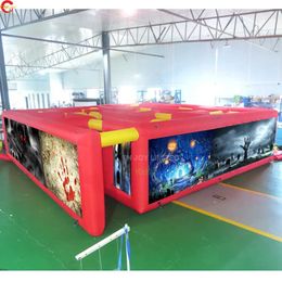 10x10m 33x33ft Free Ship Outdoor Activities scary skull printing Halloween inflatable maze tag arena game for sale