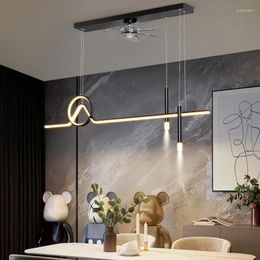 Pendant Lamps Nordic Ceiling Fans With Light And Silent Cooling Fan Without Blades Lamp Bedroom Indoor Lighting