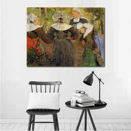 Impressionist Landscape Canvas Art Les Quatre Bretonnes Paul Gauguin Paintings Handmade High Quality Home Decor