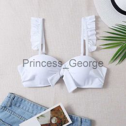 Party Dresses 2022 New Sexy Solid Colour Bow Beach Swimsuit Crop Tops Women Clothes Sleeveless Backless Lace Up Bralette Camisole x0629