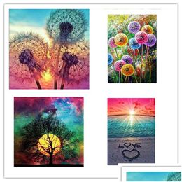 Paintings 5D Diamond Painting Fl Drill Crystal Rhinestone Embroidery Cross Stitch Arts Craft Landscape Wall Decor Jk2008Xb Drop Deli Dhath