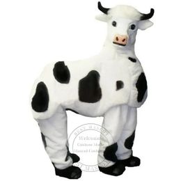 Adult size Two Person White Cow Mascot Costume Fancy dress carnival theme fancy dress