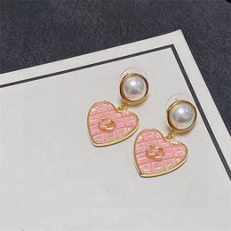 Latest Earrings ccity Designer Luxury Stud Women Jewellery Gold Earring high-qualit heart-shaped Woman ear ohrring 321