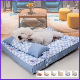 Cat Beds Furniture Washable Small Dog Bed Breathable Cool Mat Refreshing Blanket for Cats Pet Summer Pillow Ergonomic Raised Supplies Products Home 230628