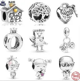 For pandora charms authentic 925 silver beads Dangle Charm Floral Bella Bot Family Tree Lock Baby Girl DIY Fine Bead