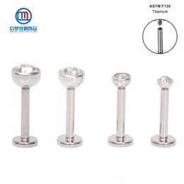 Navel Bell Button Rings ASTM 36 Internally Threaded Crystal Ball Piercing Ear Helix Tragus Body Jewellery 230628