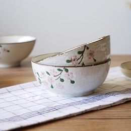 Bowls Beautiful And Exquisite 5.5 Inch Pot Lotus Bowl Japanese Style High Temperature Underglaze Ceramic Tableware Household