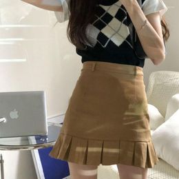 Skirts Gothic Black Mini Skirt Summer Korean Sweet Girls High Waist Stretch A Line Pleated Y2K Women's Lace Falda Streetwear 2023