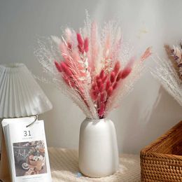 Dried Flowers Grass Natural White Flower Bouquet Fluffy for Home Wedding Decor Pampa Autumn Decoration fleurs sechees