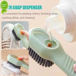 Multifunction Shoe Brush Automatic Soft-bristled Liquid For Shoe Washing Long Handle Clothing Brush Special Cleaning Tools