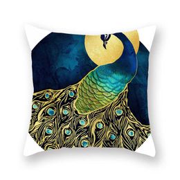 Cushion/Decorative 45x45cm Abstract Art Geometric Mountain Sunset Octopus Creative Cover Sofa Office Seat Cushion Cover Home Decoration