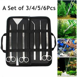 Cleaning Tools Aquarium Aquascaping Stainless Steel Tweezers Scissors Spatula Tool Set Maintenance Aquatic 230628