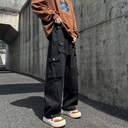 Men s Pants Cargo Men Baggy Casual Multi Pockets Straight Trousers Brand Wide Leg Black Women Fashion Streetwear Unisex 230629