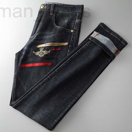 Men's Jeans designer 2021 Autumn New Bentley Grade Korean Straight Stretch Casual Pants Fashion Printed Denim DDAT