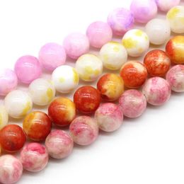 Beads Natural Red Yellow Persian Jades Stone Round Spacer Loose For Jewelry Making DIY Accessories Bracelets 15'' 6/8/10mm