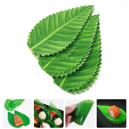 Dinnerware Sets 200 Pcs Sushi Decor Plate Ornament Leaves Hawaiian Decorations Sashimi Decorative Leaf Plastic Serving Trays Fake Adorn