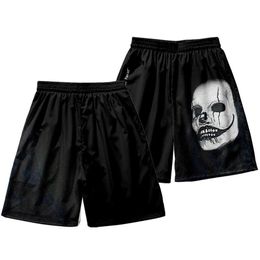 Men's Shorts Summer Men Black Skull Print Shorts Loose Beach Pants Swim Trunks Shorts Swimwear Oversize S-6XL J230629