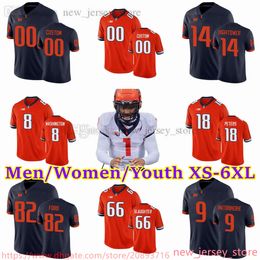 2023 Custom XS-6XL NCAA Illinois Fighting Illini Football Jersey 33 Jim Grabowski 26 J.C. Caroline 40 Dana Howard 3 Tony Eason 34 Rashard Mendenhall 66 Jordyn Slaughter