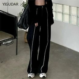 Dresses Baggy Straight Jeans Black High Waist Denim Pants Wide Leg Loose Slim Comfy Female Jean Trousers Y2k Streetwear Female Clothing