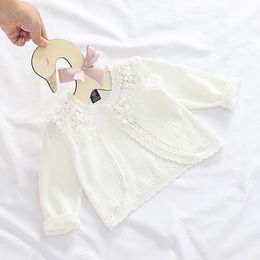Jackets 0-8yrs Thin Baby Cardigan for Toddler Outerwear White Cotton Baby Girls Jacket for 1 2 3 4 Years Old Infnat Clothes OGC225435 230628