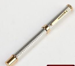 Pens Stationery office business Supplies Luxury Crocodile 218 full Silver raised fountain pens metal writing brand ink pen for gift