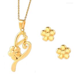 Necklace Earrings Set Rose Pendant Flower Jewlery Sets For Women Gift Fahion Nice BT118